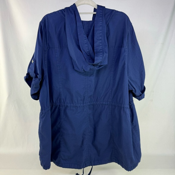 Torrid Short Sleeve Navy Blue Anorak Hooded Jacket 3X Military Jacket 10840752 - Picture 3 of 11